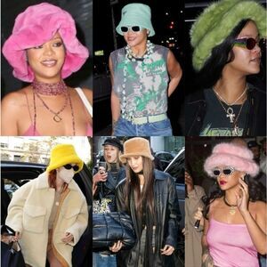 TEAL drawing bucket hat Teal Blue Fuzzy Wuzzy